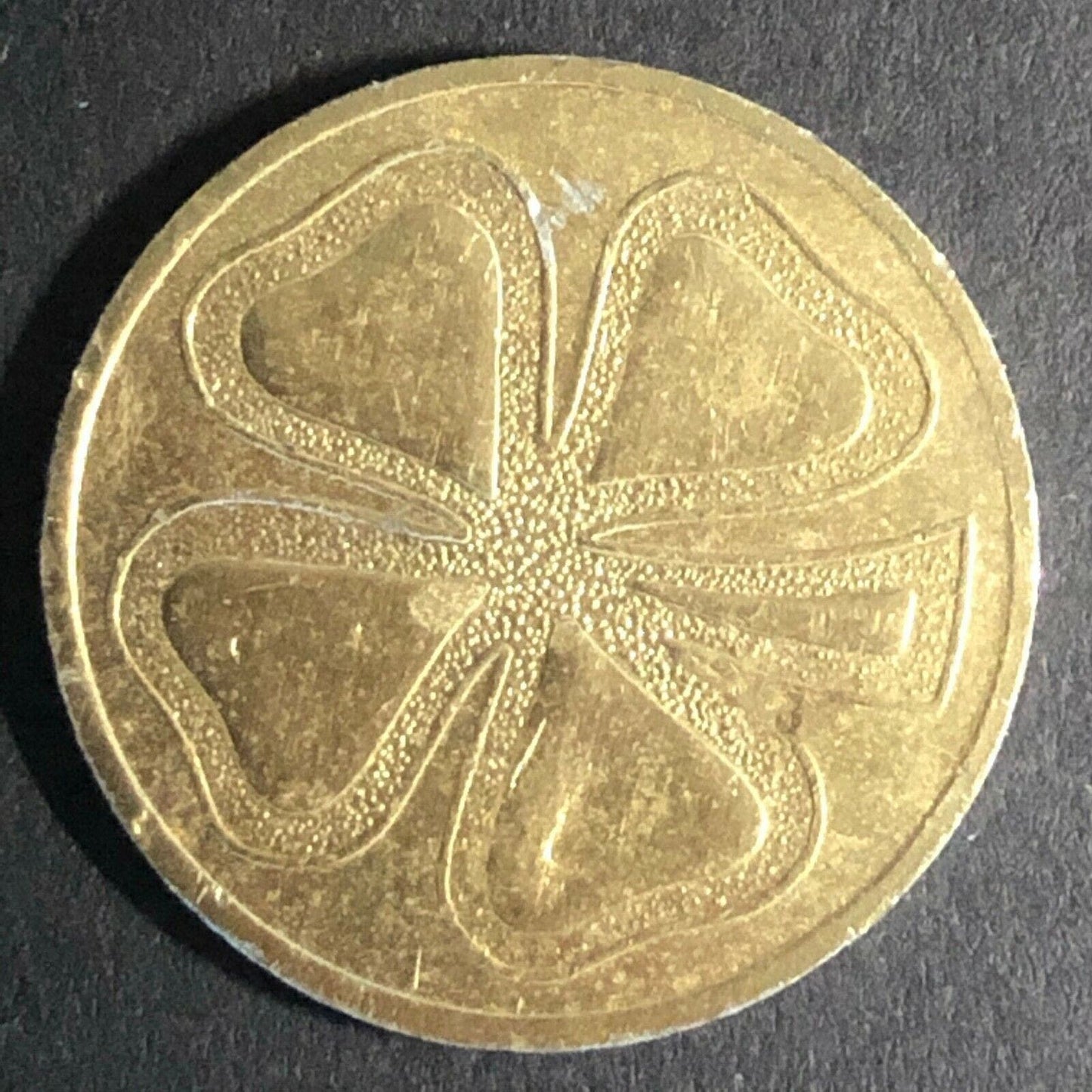 22.23mm Vintage Aluminum Four Leaf Clover Good Luck Token - Fauver Collection