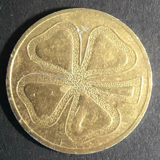 22.23mm Vintage Aluminum Four Leaf Clover Good Luck Token - Fauver Collection