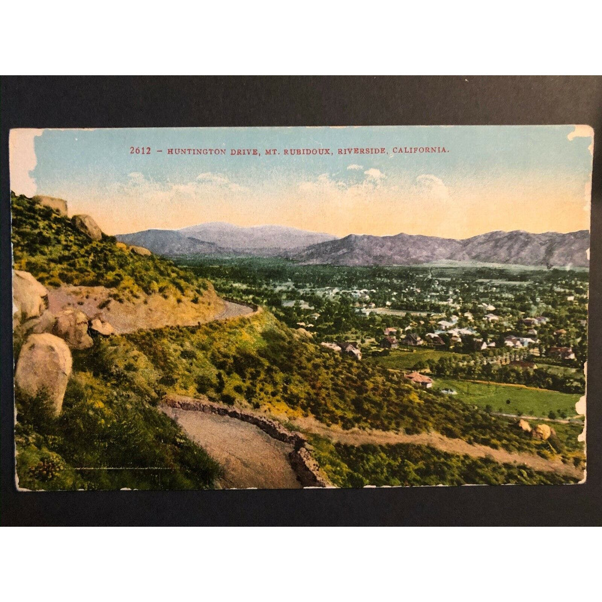 Vintage Postcard - Huntington Drive - Mt. Rubidoux - Riverside, Califo ...