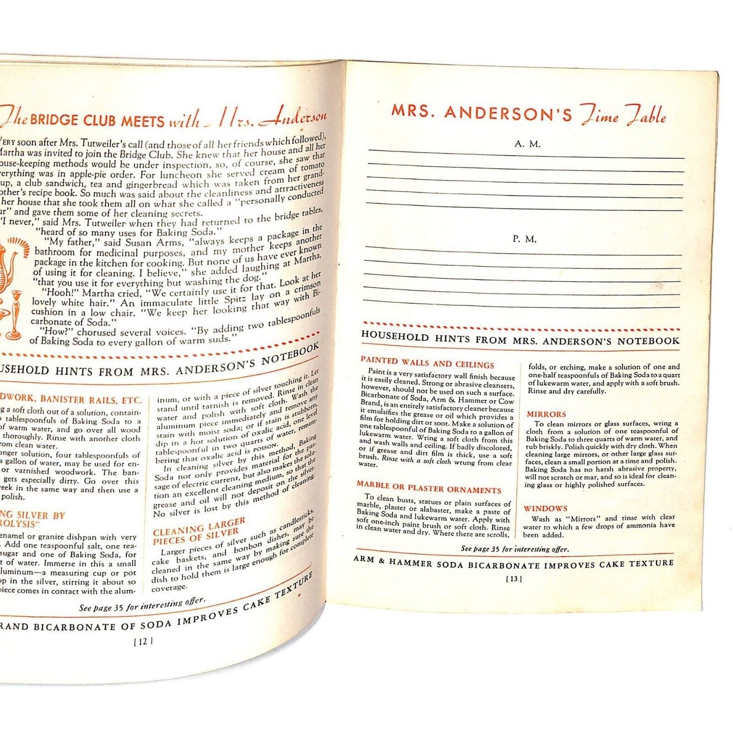 Arm and Hammer Baking Soda "It's All Knowing How" Household Booklet 37pp c1930's