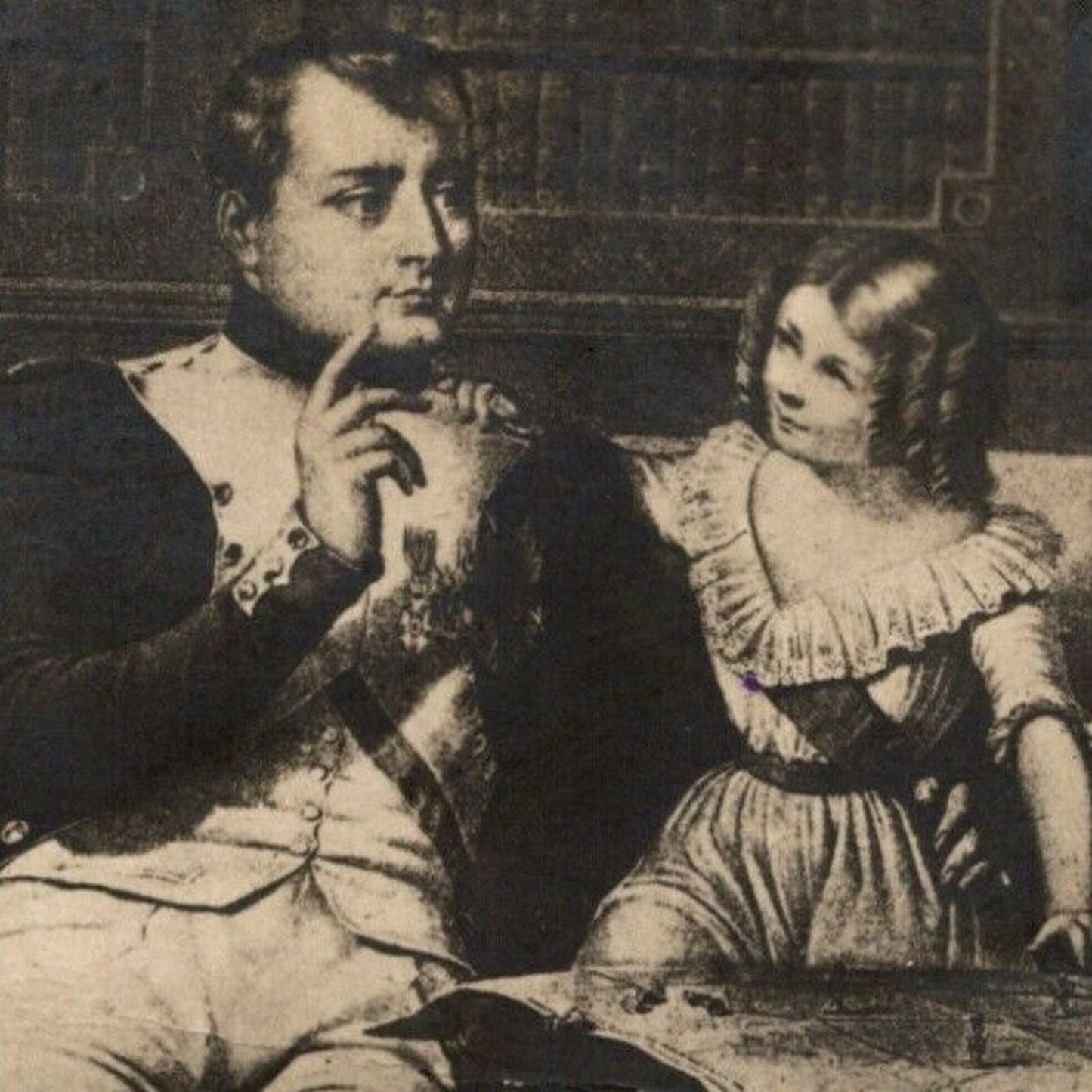 c1907-16 Russian Postcard - Napoleon "In Your Own Office" Talks with Girl