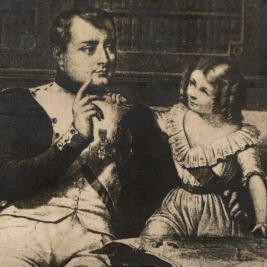 c1907-16 Russian Postcard - Napoleon "In Your Own Office" Talks with Girl