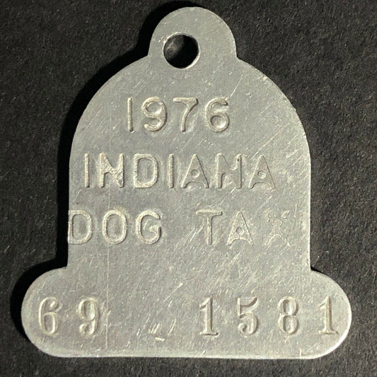 1978 Indiana Dog Tax Tag Aluminum Token 32mm Die Cut Acorn Shaped