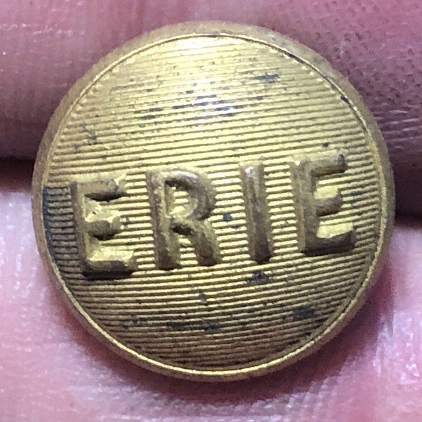 Erie Railroad Uniform Button Brass 1/2" - Convex / Scovill Mf'g
