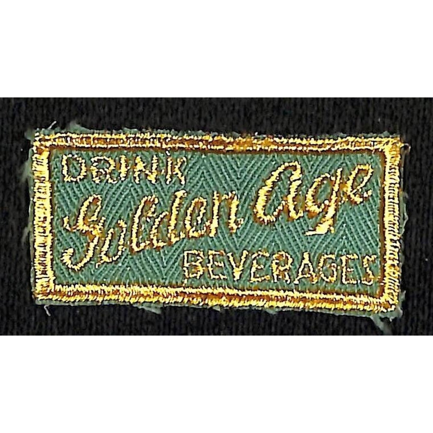 Golden Beverages Embroidered Soda Patch c1930's-40's VGC Scarce