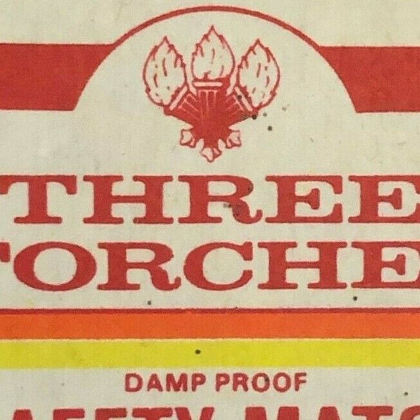 c1970's-80's Wooden Matchbox Matchbook "Three Torches Safety Matches"