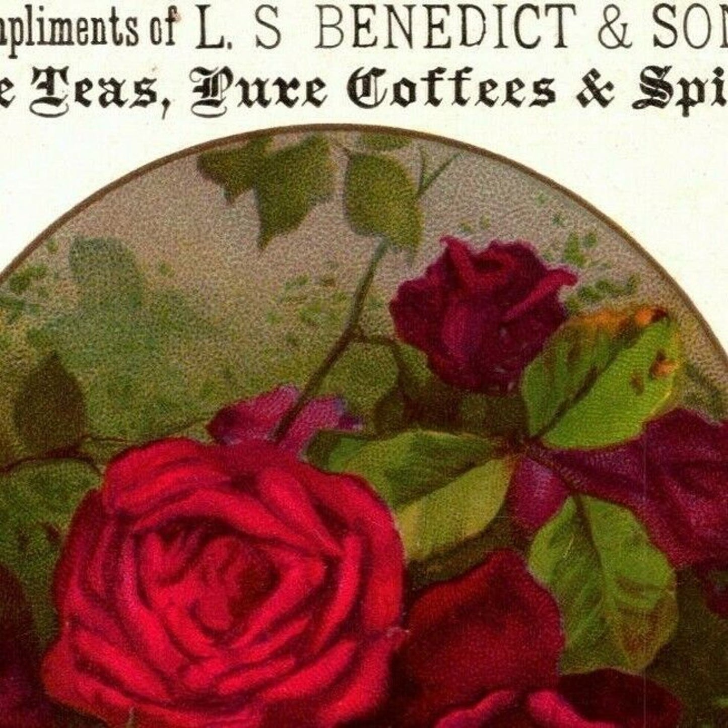 Victorian Trade Card - L.S. Benedict & Son Fine Teas Spices Coffees Danbury, CT