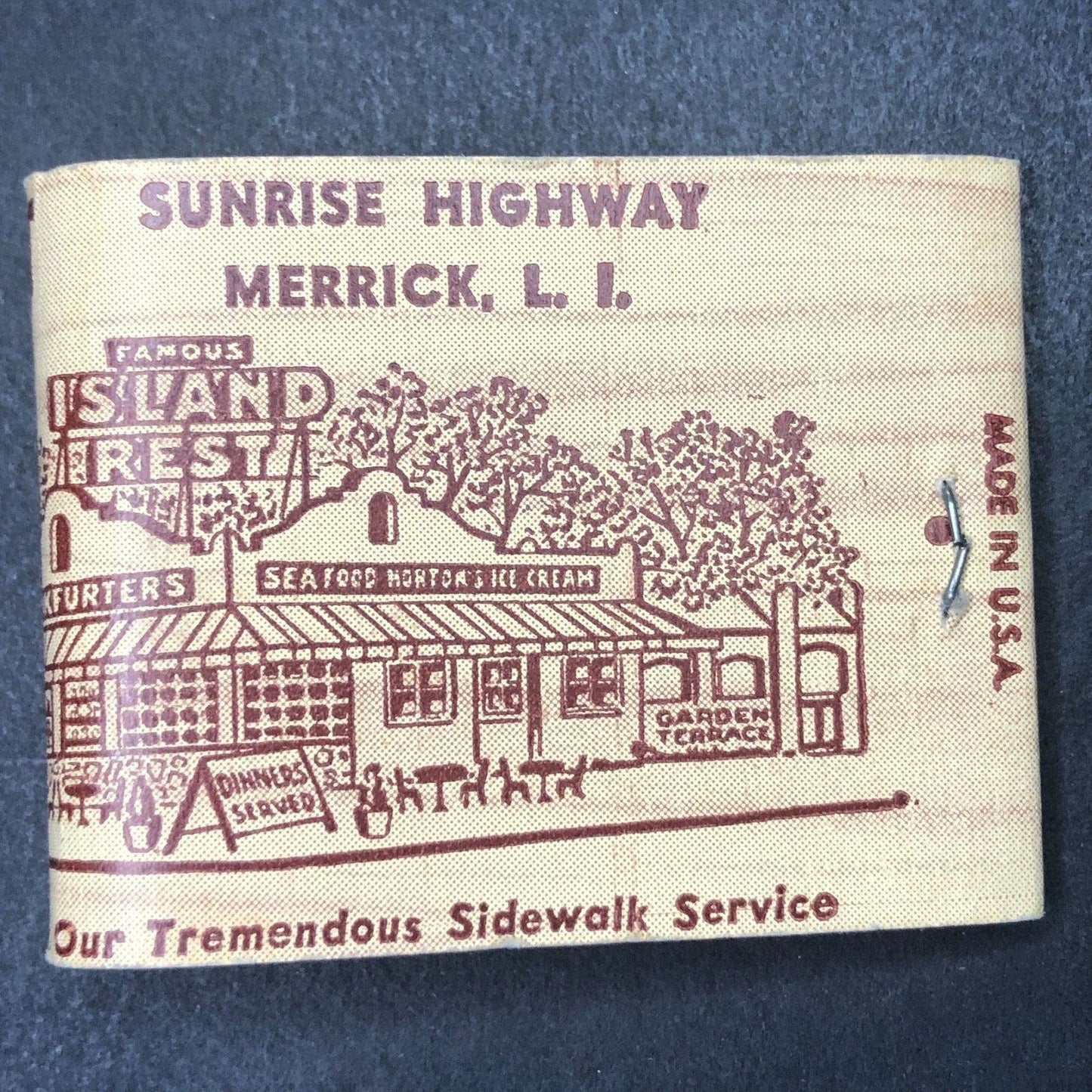 Island Rest Restaurant Frank Foerch Merrick, L.I. NY Full Matchbook c1930's-40's