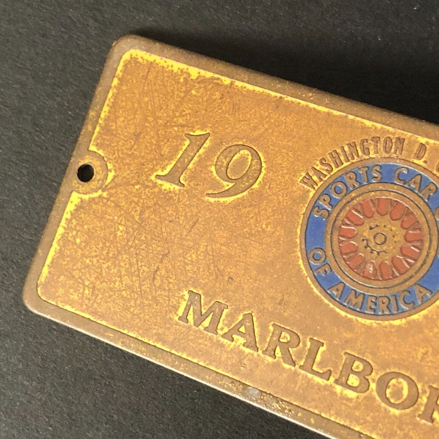 SCCA Washington D.C. Region Marlboro 1964 Brass Auto Racing Wall Plaque