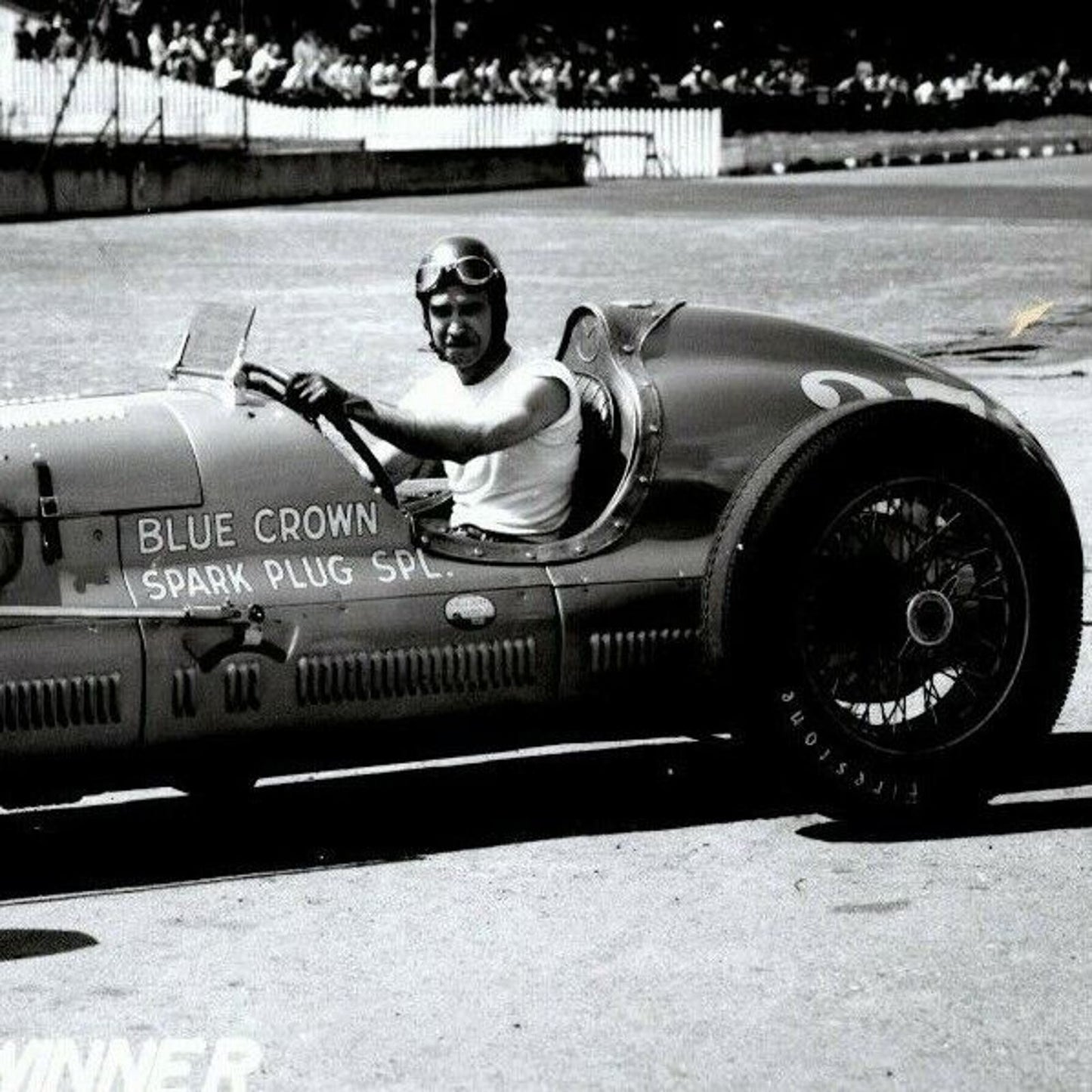 Mauri Rose Indy 500 Winner 1947 - 8 x 10 Glossy B&W Photograph VGC Stamped