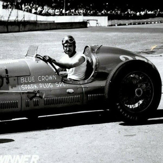 Mauri Rose Indy 500 Winner 1947 - 8 x 10 Glossy B&W Photograph VGC Stamped