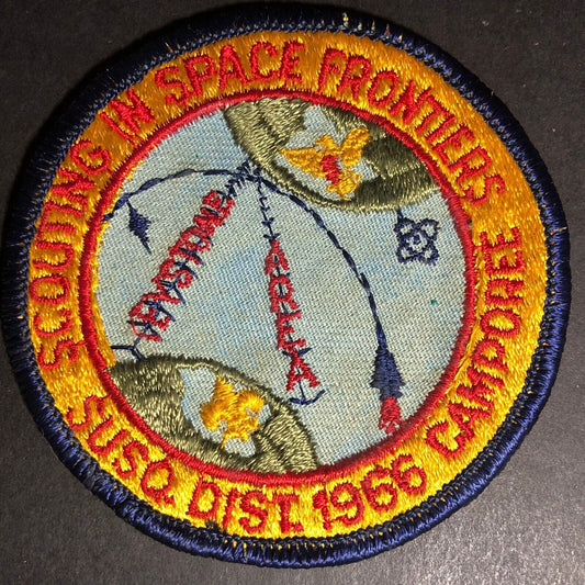 BSA "Scouting In Space" Susquehanna Camporee Embroidered Patch - 1966 Scarce