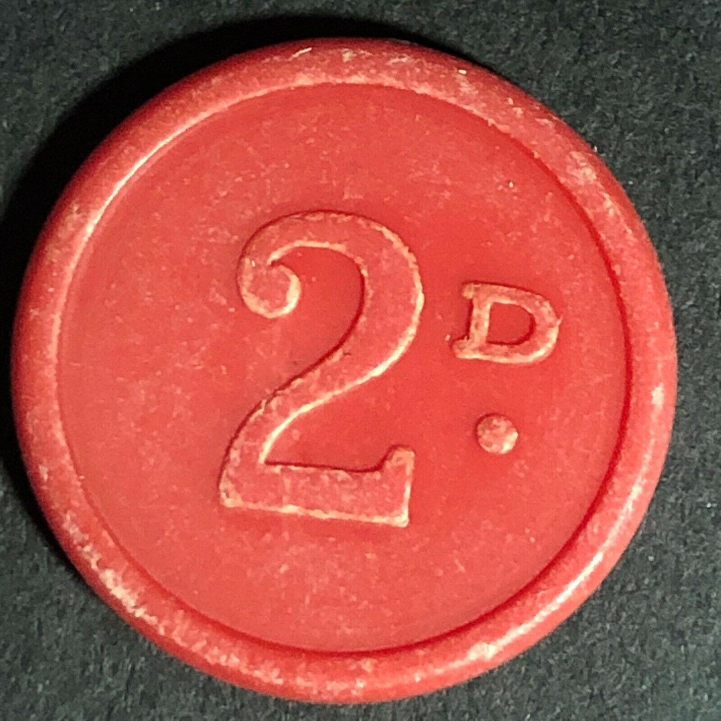 Leeds City Transport England Plastic Transit Token Red 2D 21mm c50's-60's