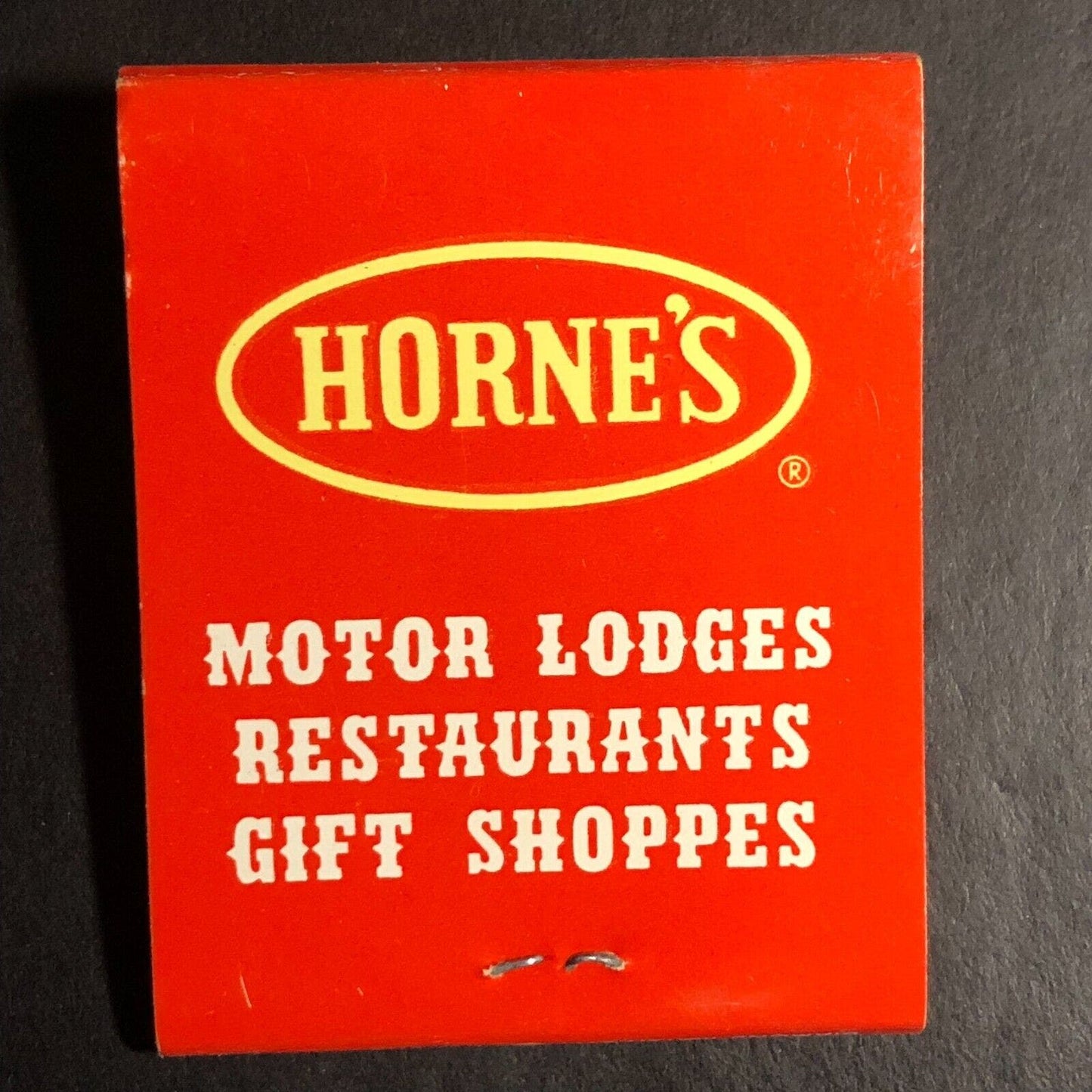 Horne's Motor Lodges Restaurants Gift Shops Full Matchbook c1968-73