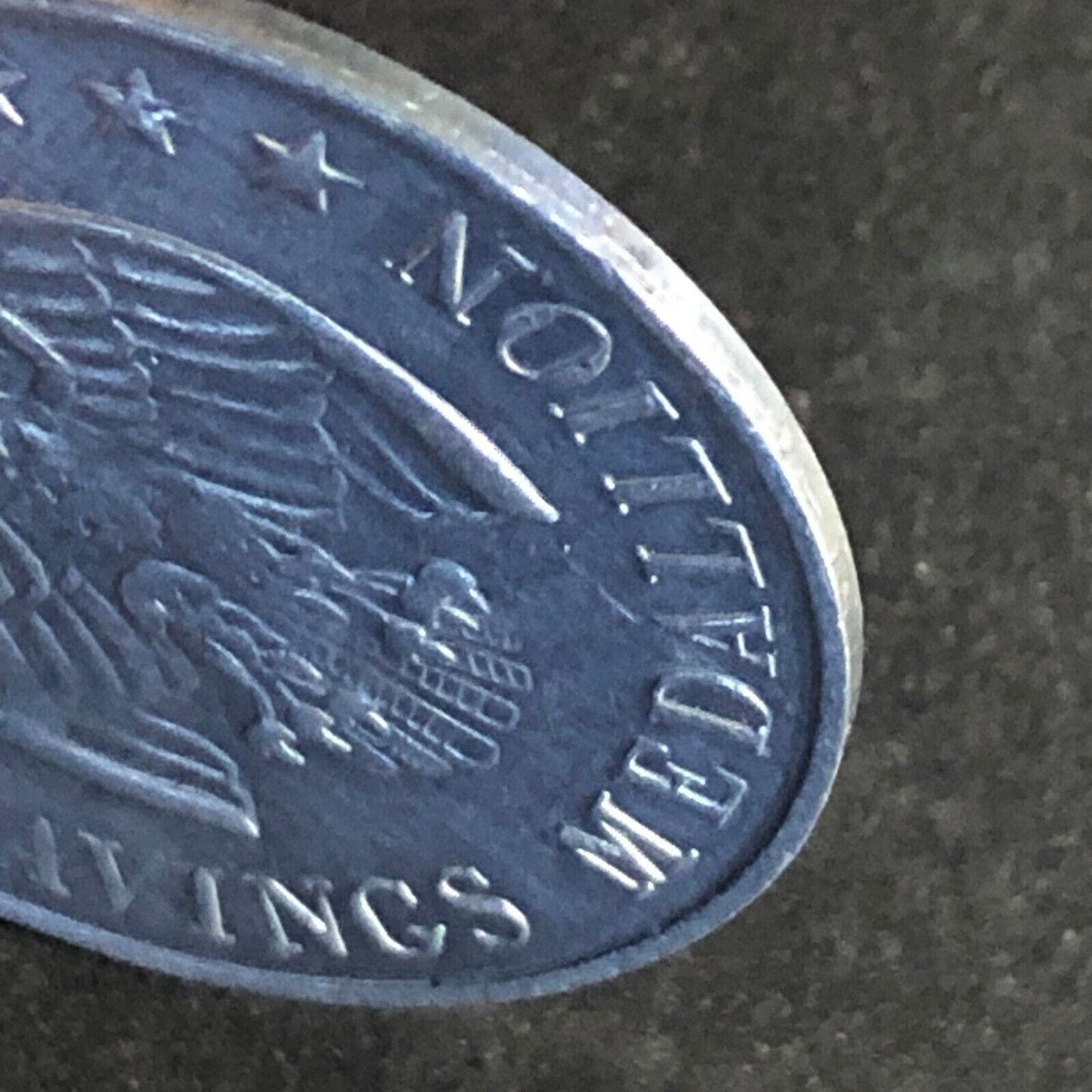 Look (Likely Look Magazine) Alum. "Savings Medallion" Token 25mm c1962 w/ Eagle