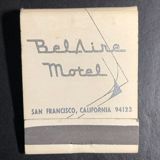 Belaire Motel San Francisco Highway 101 Full Matchbook c1965-73 Scarce VGC