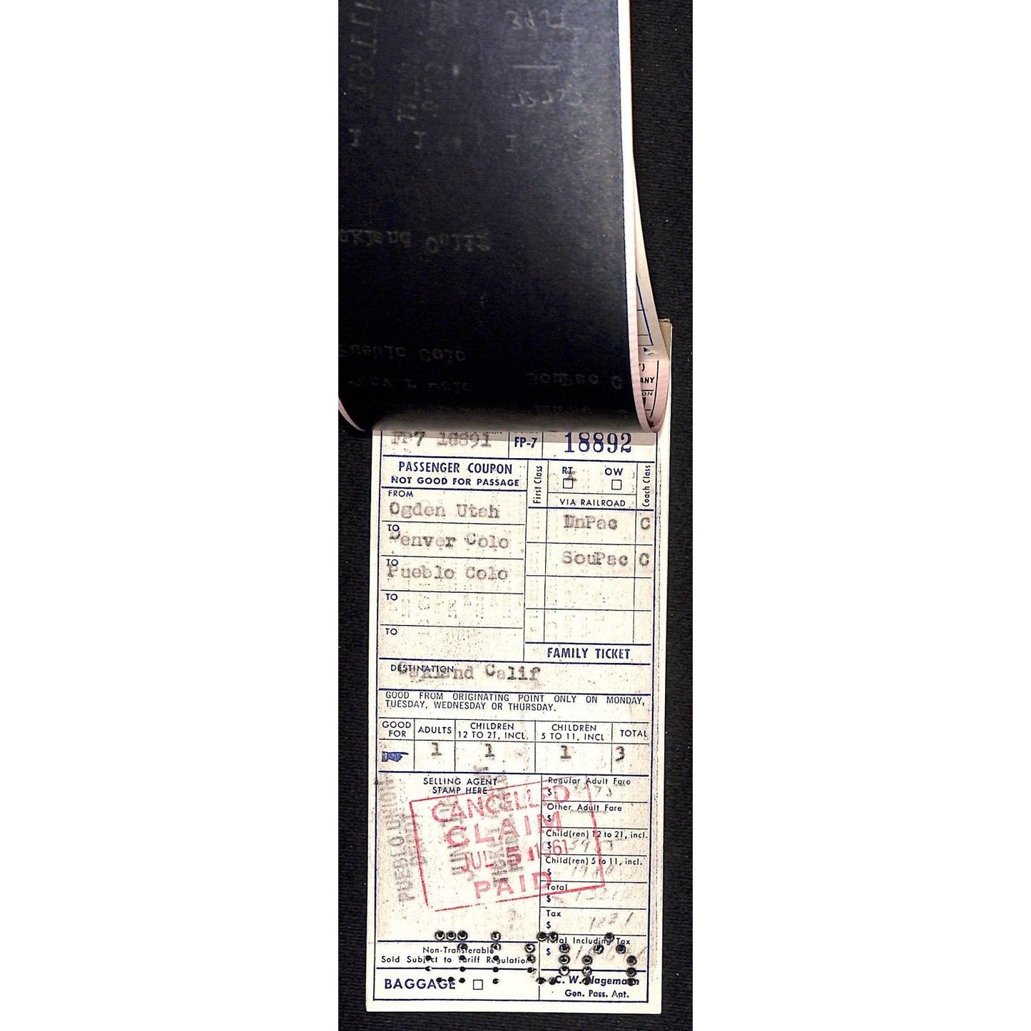1961 Burlington Route Zephyrs Railroad Ticket Folio / Booklet Cover VGC