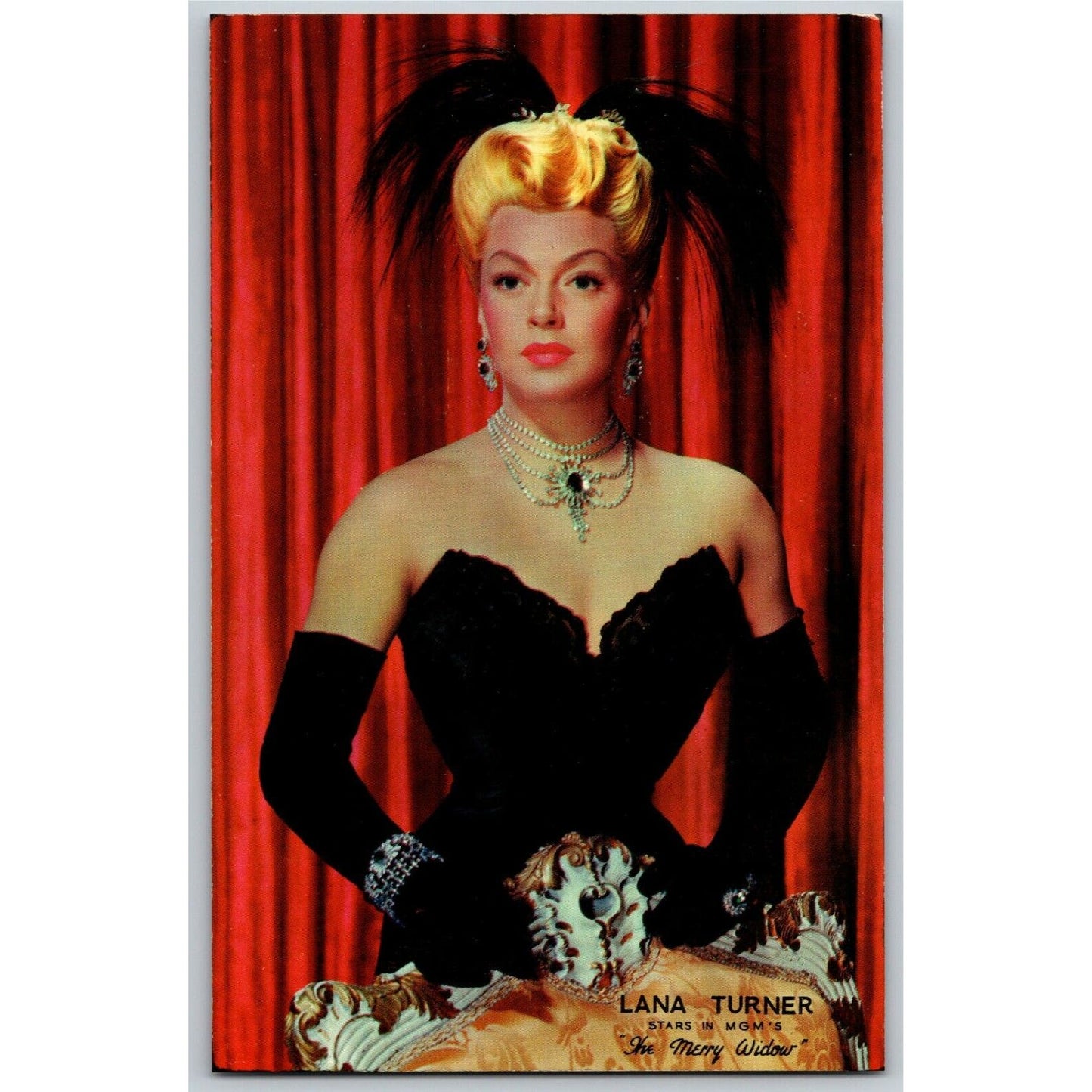 Lana Turner "The Merry Widow" Postcard Ken Prag Collection - VGC - Unposted
