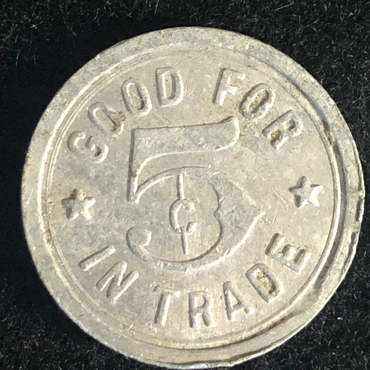 The Carioca East 10th & 23rd Ave G/F 5c Aluminum Maverick Token 21mm