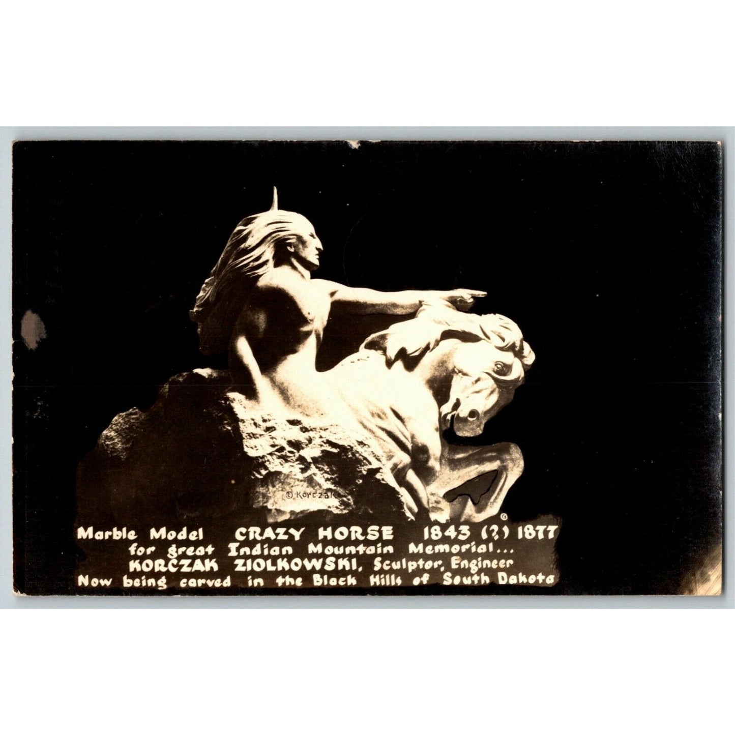 c1951 RPPC* Crazy Horse Marble Model Korczak Ziolkowski