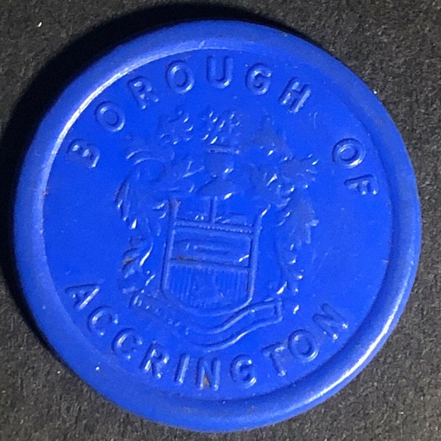 Accrington Transport England Plastic Token Blue 2D 22mm c50's-60's