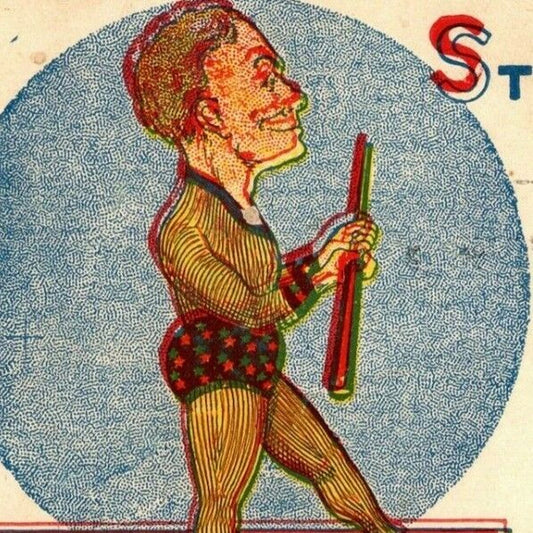 "Striking A Balance" c1905 Vintage Undivided Unposted Comic Humor Postcard