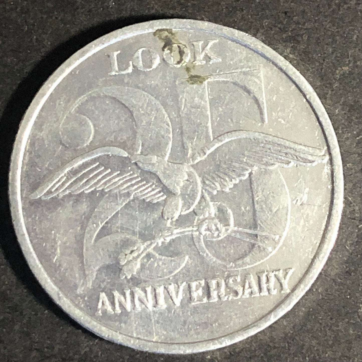 Look (Magazine) 25th Anniversary Alum. Token 25mm c1962