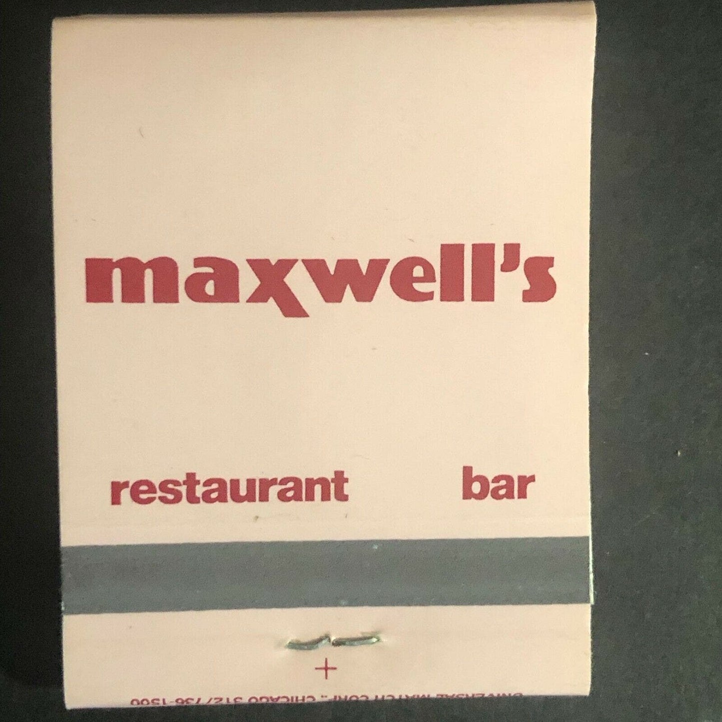 Vintage c1970's-80's Full Matchbook "Maxwell's Restaurant Bar" Morton Grove, IL