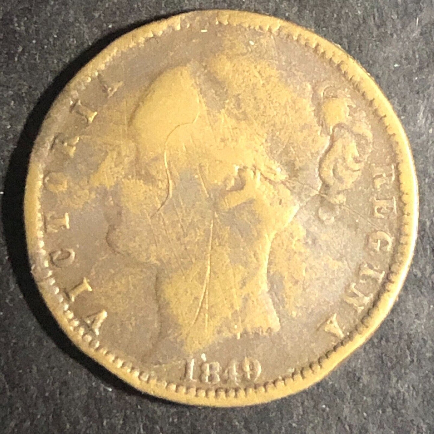 Queen Victoria 1849 "To Hanover" (Hanover Jack) Token 22mm Very Worn
