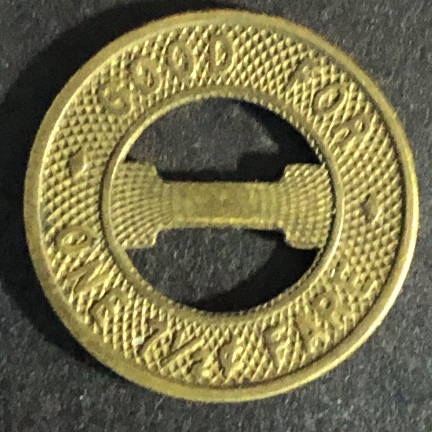 International Railway Co. (Kenmore, NY) Brass G/F One 7½¢ Fare Token 20mm c1931