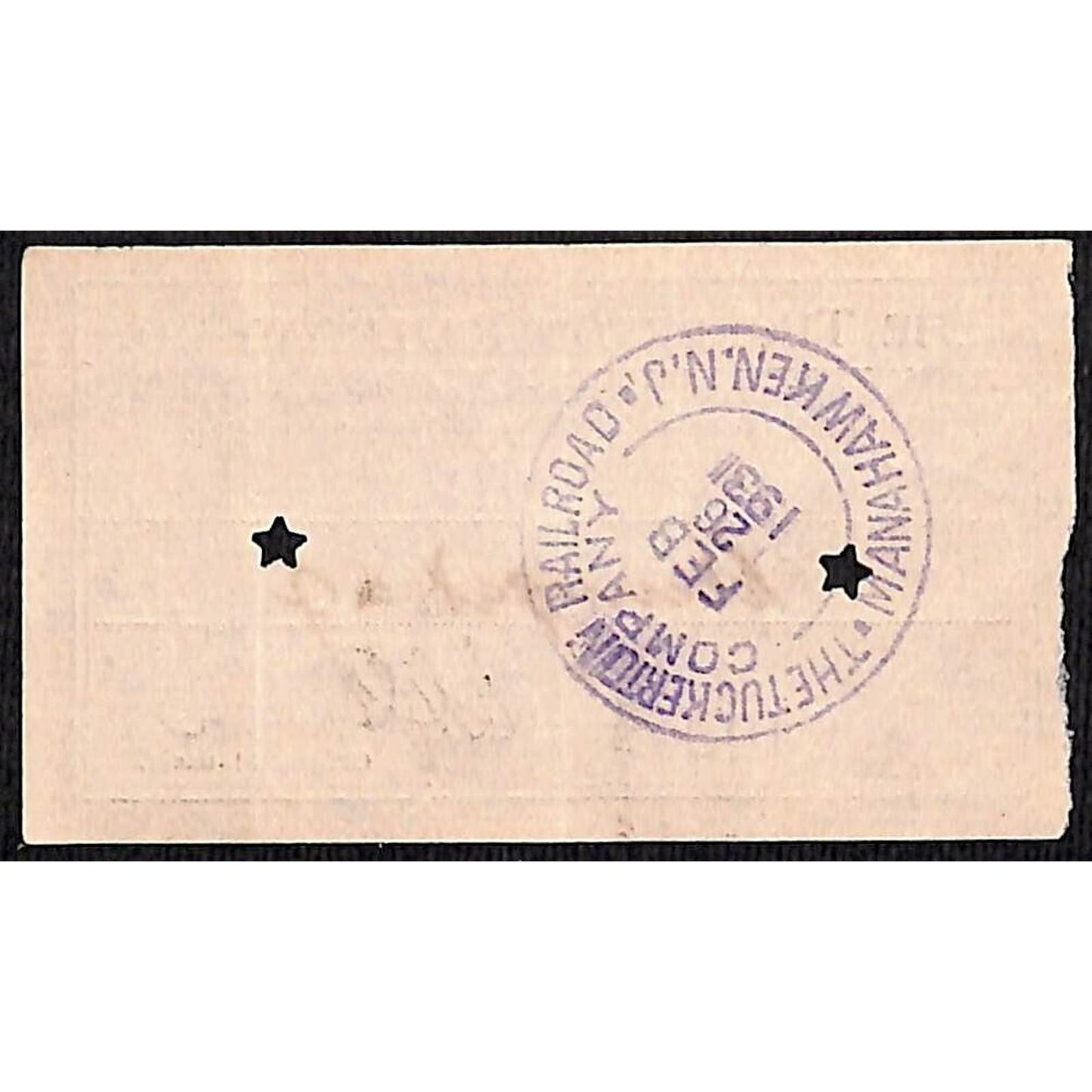 1931 Tuckerton Railroad First Class Ticket Manahawken, NJ Scarce #2404