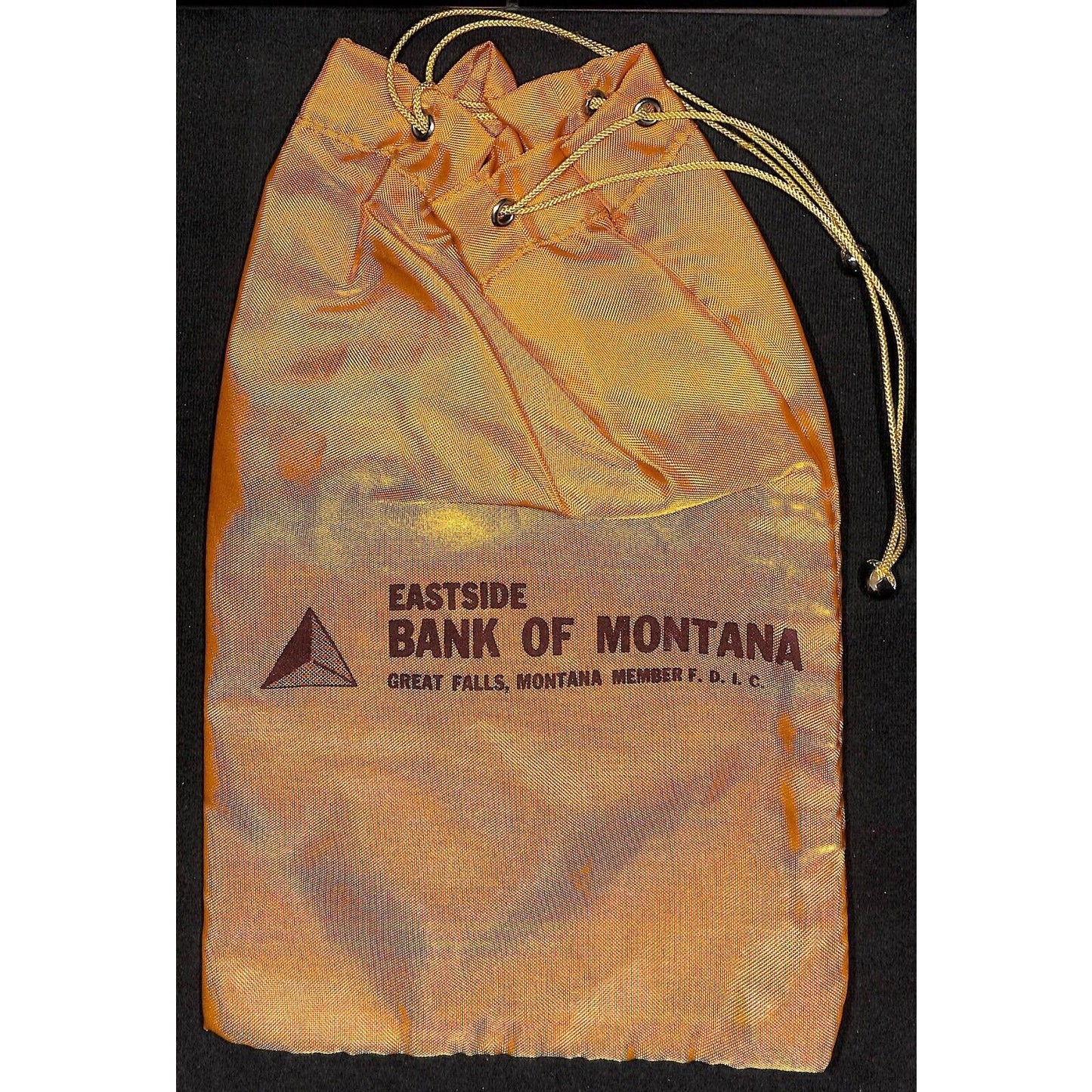 Great Falls, Montana Eastside Bank of Montana Sturdy Polyester Coin Bag VGC