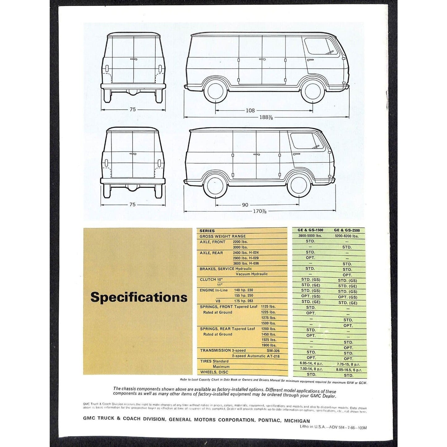c1967 GMC Trucks Handi-Van Handi-Bus Brochure w/ Specs 12pp VGC Scarce