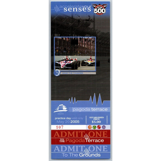 2005 Indy 500 Practice Day Pagoda Terrace Unused Ticket IMS #107