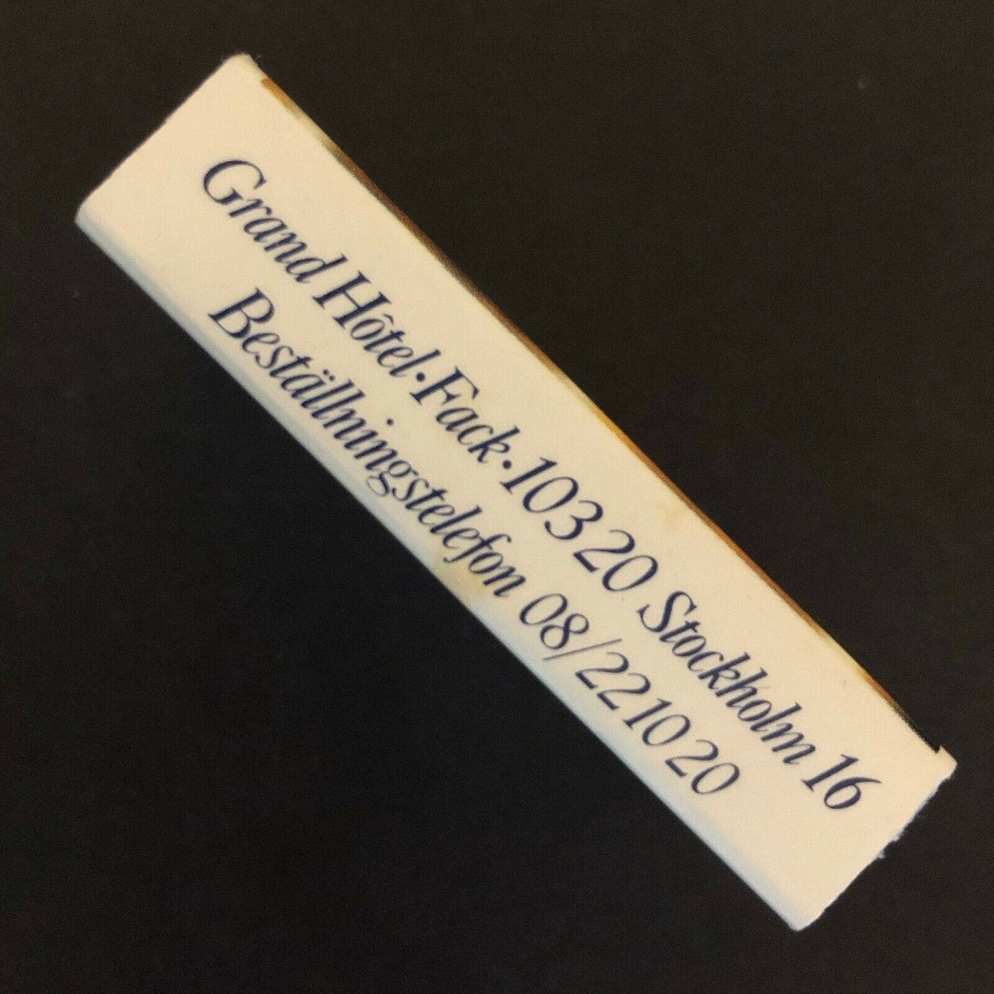 c1980-90 's Vintage Wooden Matchbox Matchbook "Grand Hotel" Stockholm