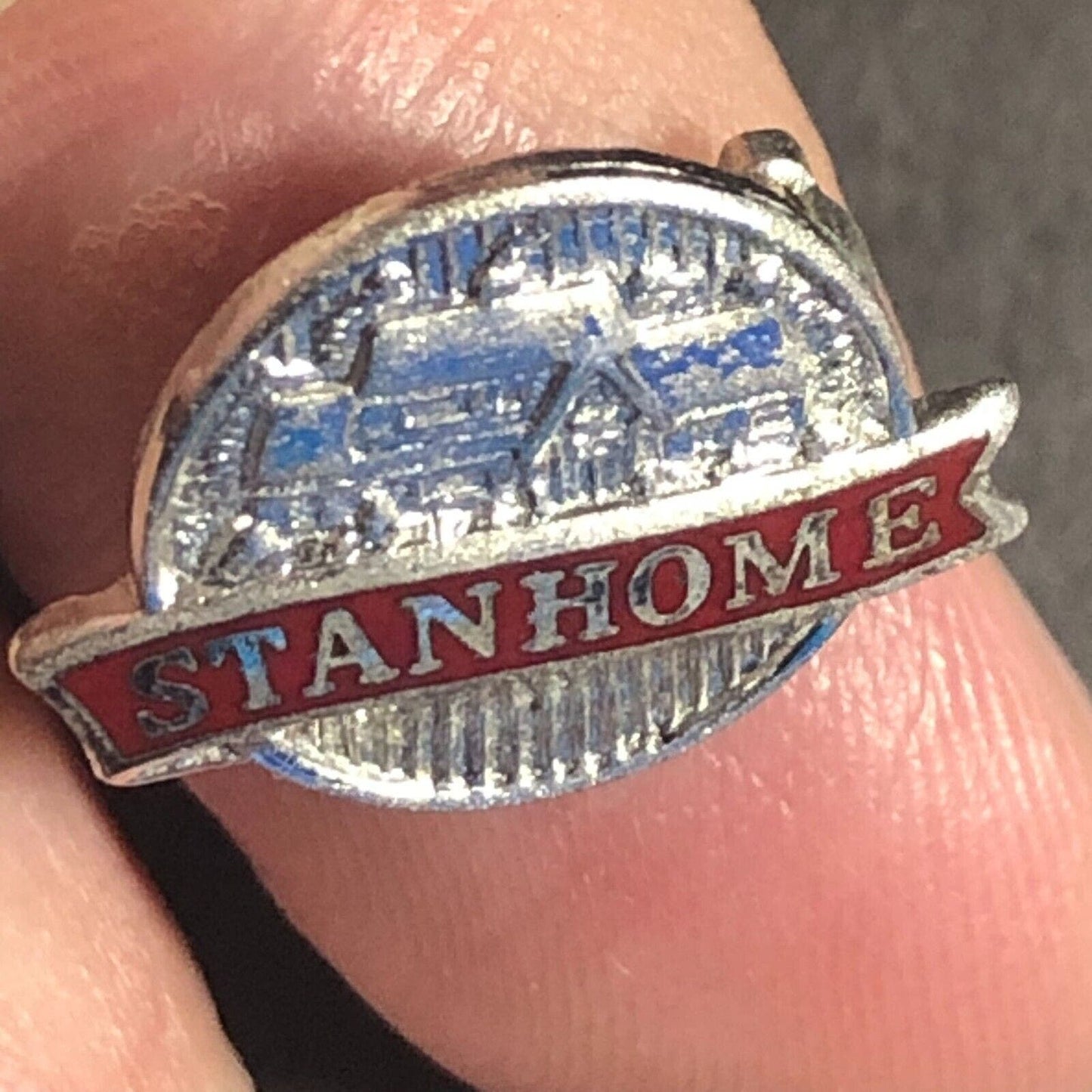 Vintage Stanhome Enameled Lapel Pinback - Marked Sterling