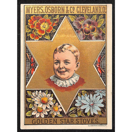 New Britain, CT S.W. Damon Victorian Trade Card Golden Start Oil Cooking Range