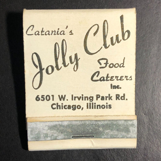 Catania's Jolly Club Restaurant Chicago Matchbook c1963-73 Very Scarce