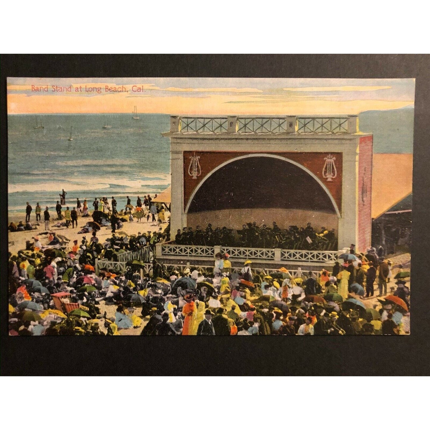 Vintage Postcard - Band Stand at Long Beach, California