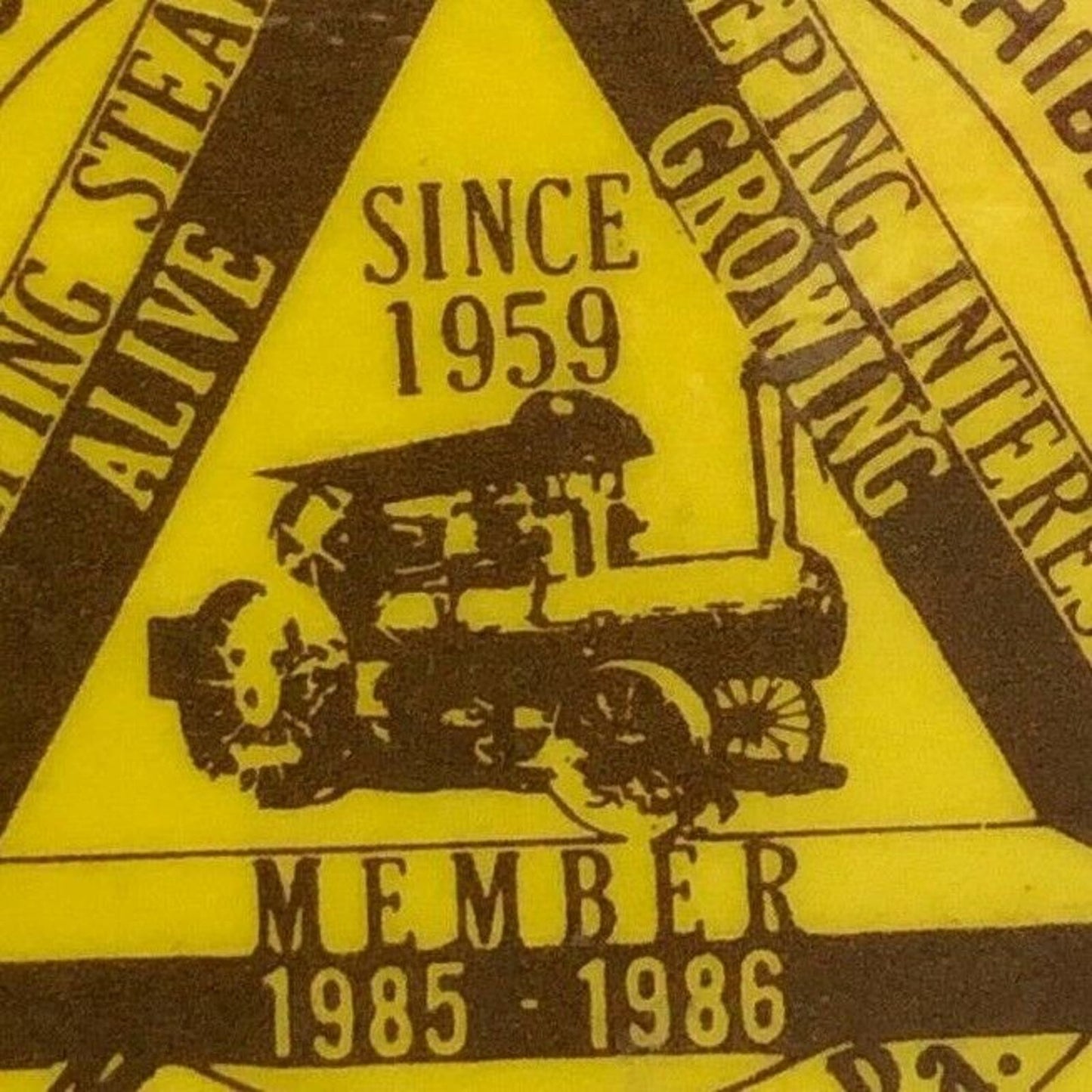 1985-86 Williams Grove Steam Engine Historical Mechanicsburg, PA Pin Back Button