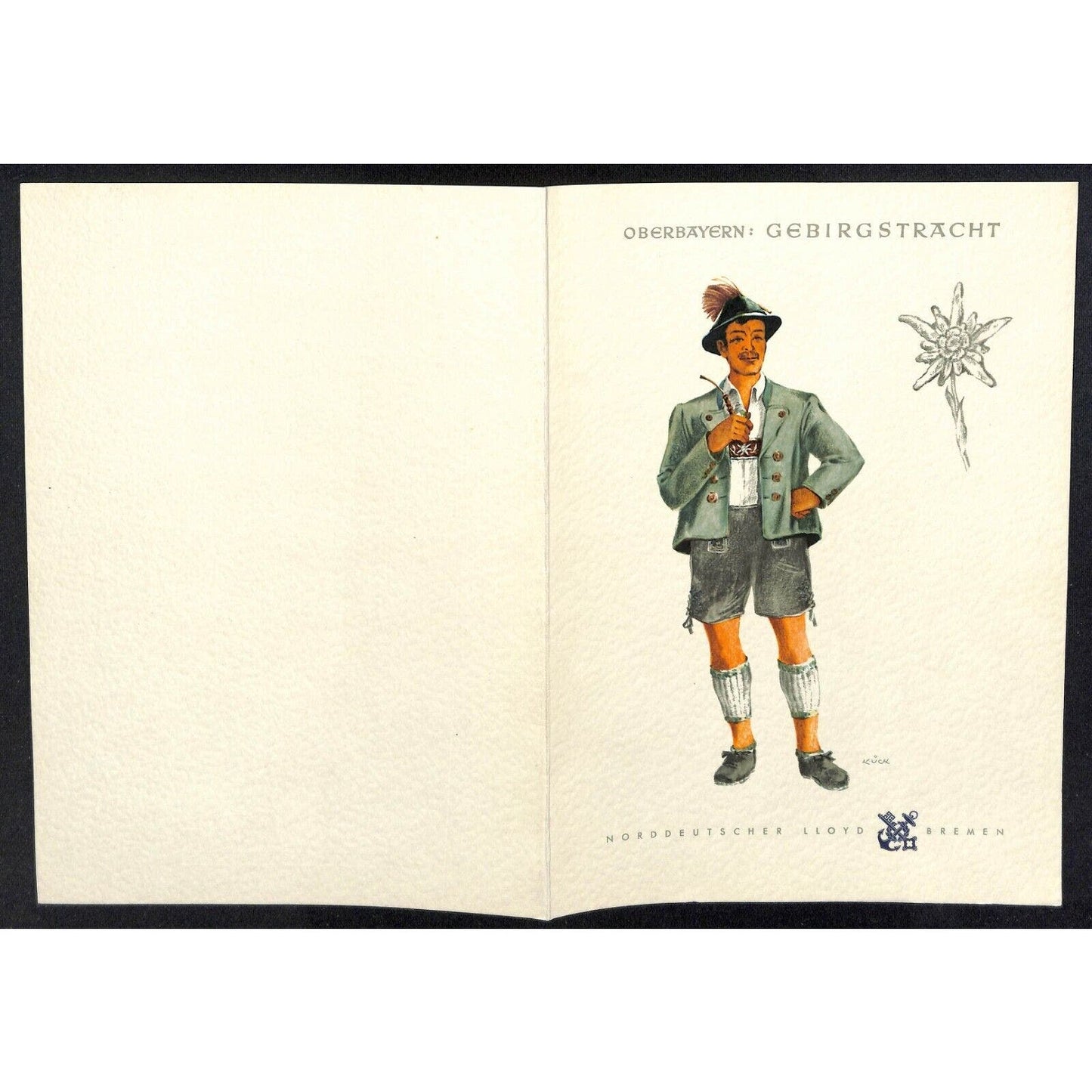 1964 North German Lloyd Bremen Cruise Line Lunch Menu Mar 10
