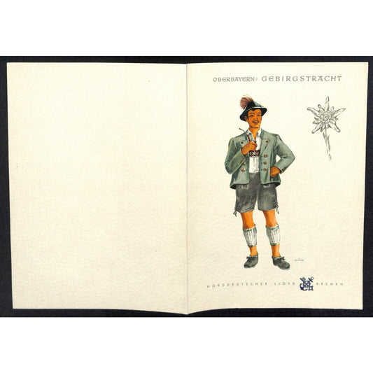 1964 North German Lloyd Bremen Cruise Line Lunch Menu Mar 10