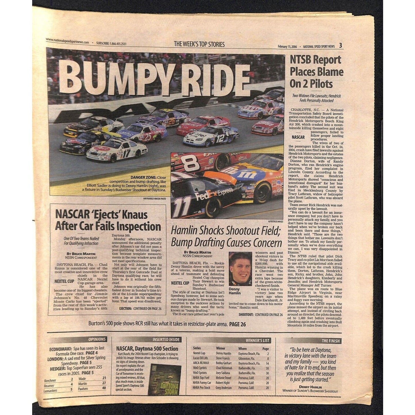 National Speed Sport News 2/15 2006 Scott Riggs Cover Racing 42pp VGC