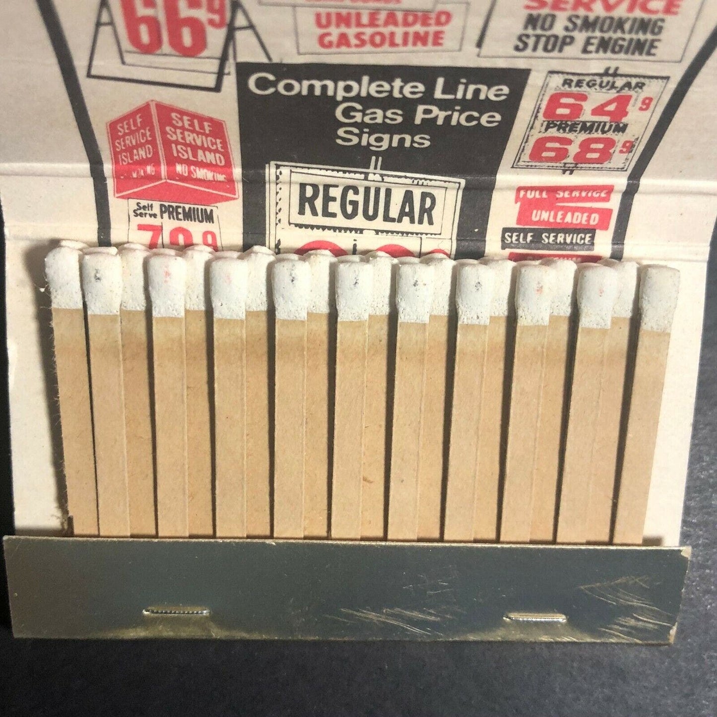 70's Full Matchbook "May Advertising Corp of Texas" Gas Station Price Signs