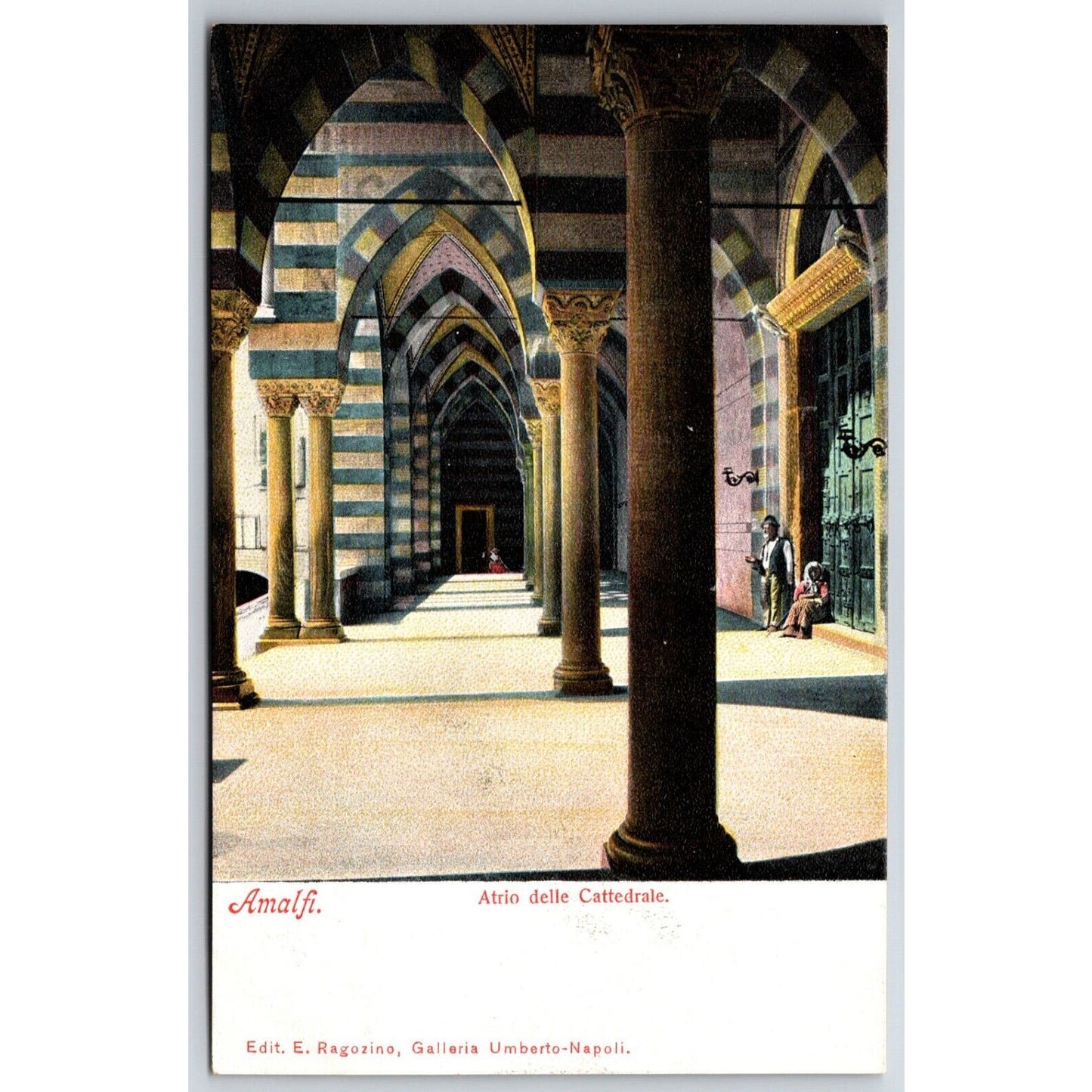 Italian Postcard Amalfi "Atrium of the Cathedral" 1901-1907 NP VGC