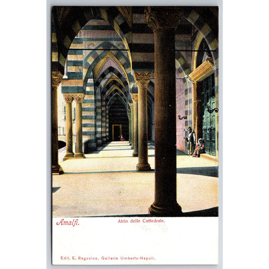 Italian Postcard Amalfi "Atrium of the Cathedral" 1901-1907 NP VGC