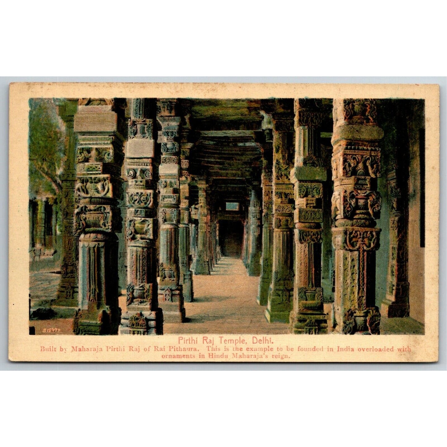 Vintage Postcard "Pirthi Raj Temple, Delhi, India