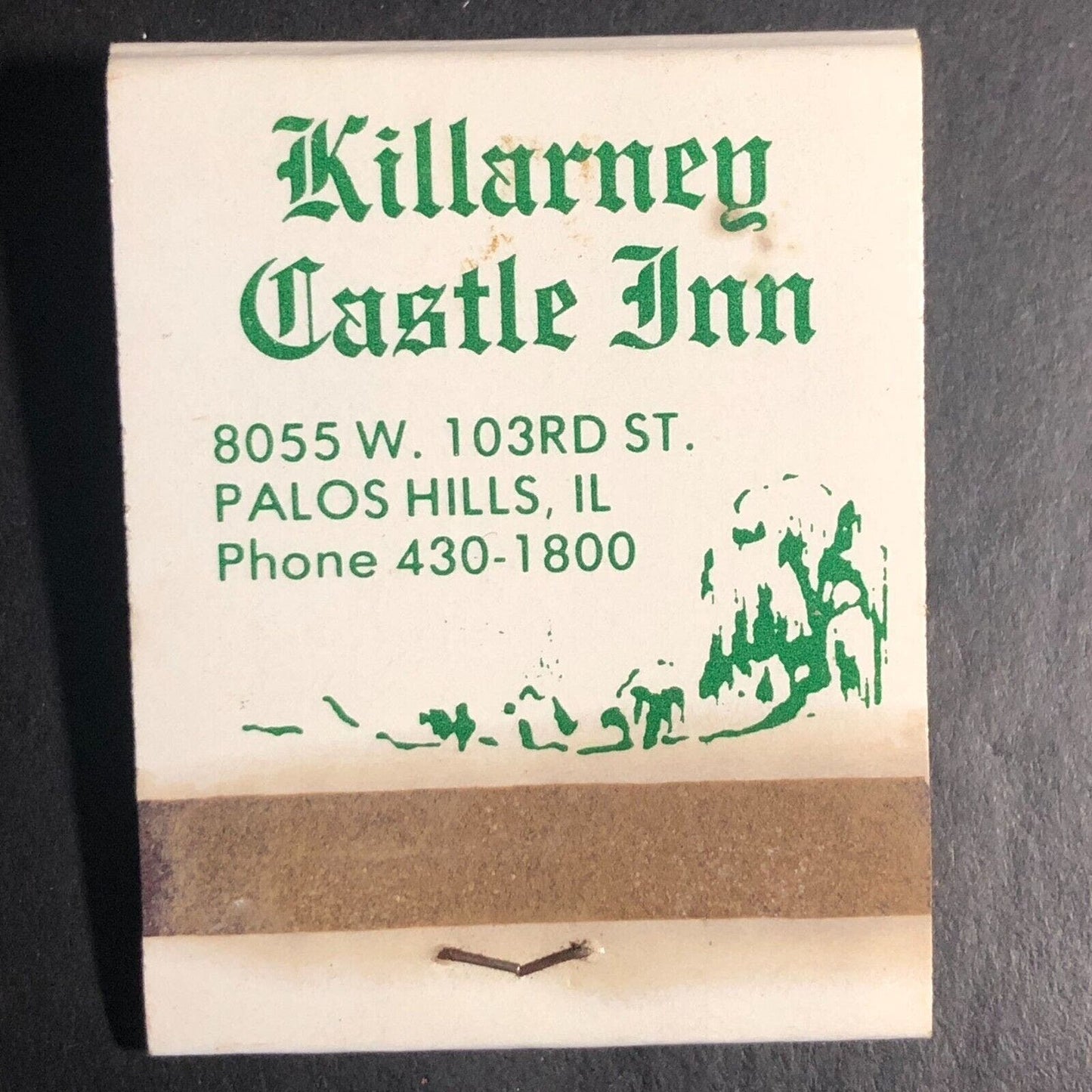 Killarney Castle Inn Restaurant Palos Hills, IL Matchbook c1974-84