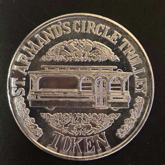 c1980's-90's Aluminum St. Armand's Circle Transit Trolley Token 39mm One-Way