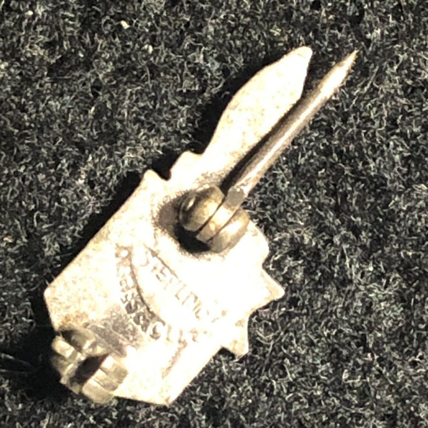 Vintage V Victory Stars Eagle US WWII-Era? Lapel Pin Pinback - Sterling